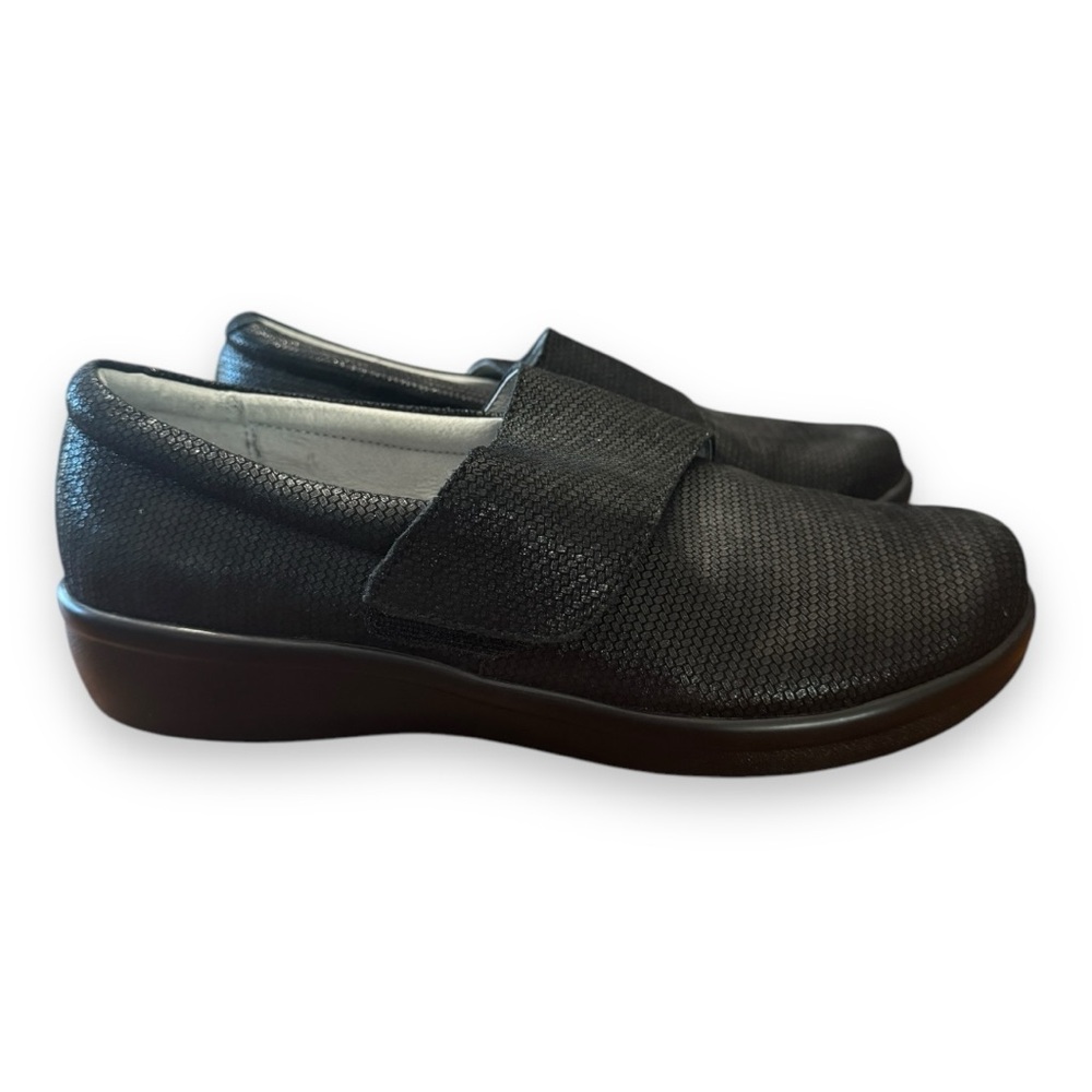 Alegria Black Metallic Leather LAU-870 Comfort Shoes Women’s Size EU 40 US 9